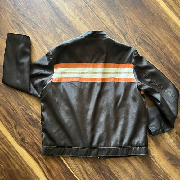 Men’s brown canvas style jacket with genuine leather trim by Wilson’s leather - Picture 2 of 13